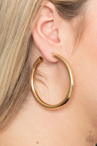 Curve Ball Gold Hoop Earrings