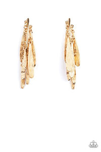 Pursuing The Plumes Gold Post Earrings