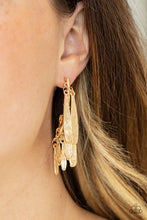 Load image into Gallery viewer, Pursuing The Plumes Gold Post Earrings
