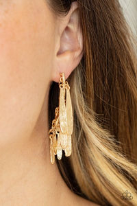 Pursuing The Plumes Gold Post Earrings