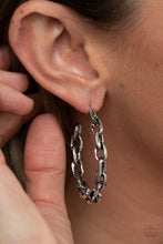 Load image into Gallery viewer, Stronger Together Silver Hoop Earrings
