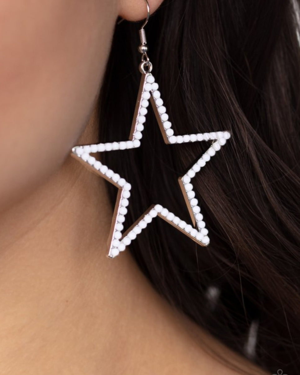 Count Your Stars White Earrings