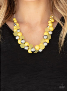 Bubbly Brilliance Yellow Necklace