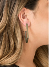 Load image into Gallery viewer, Geo Grand Hoop Earrings Brass

