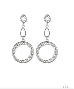 On The Glamour Scene White Post Earrings