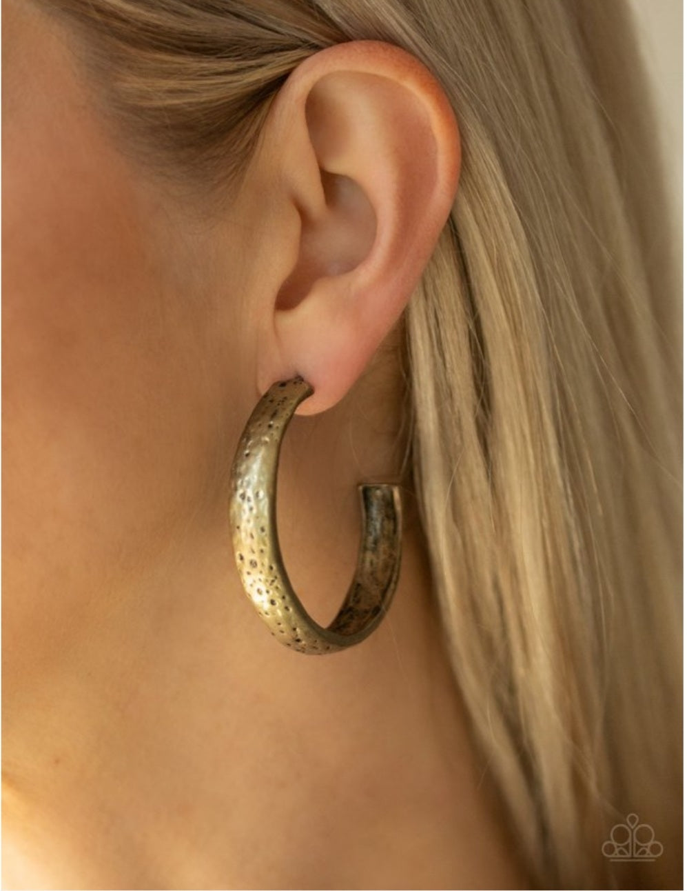 Rustic Revolution Brass Hoop Earrings