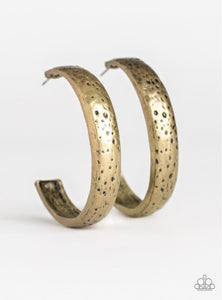 Rustic Revolution Brass Hoop Earrings