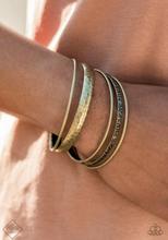 Get Into Gear Brass Bangle Bracelet