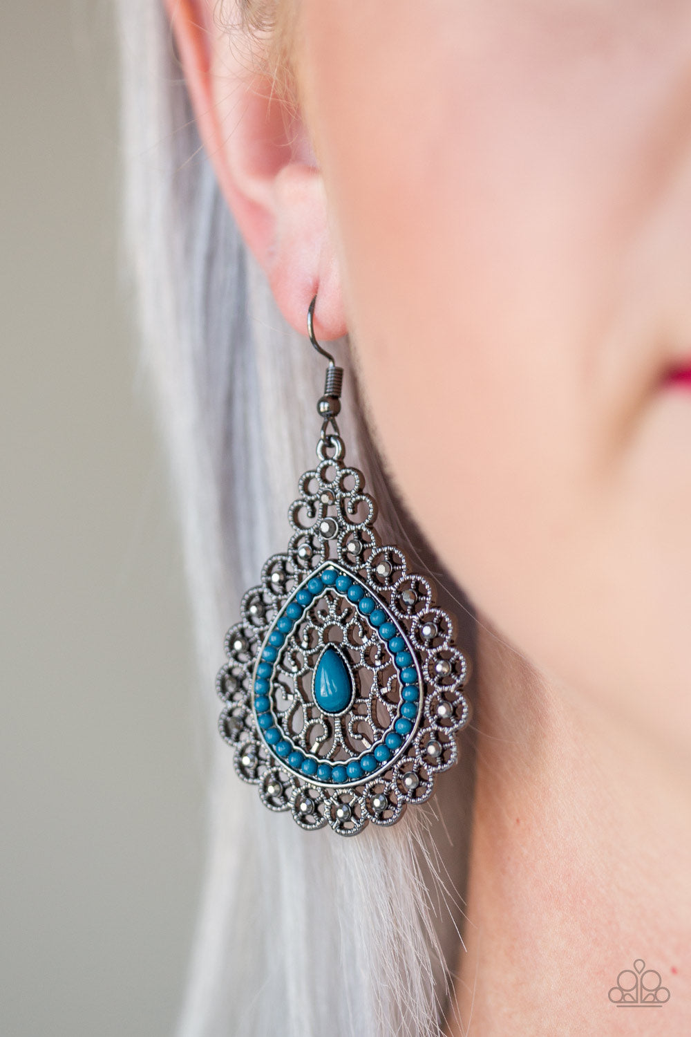 Carnival Courtesan Blue Earrings