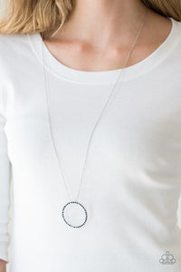 Center Of Attention Blue Necklace