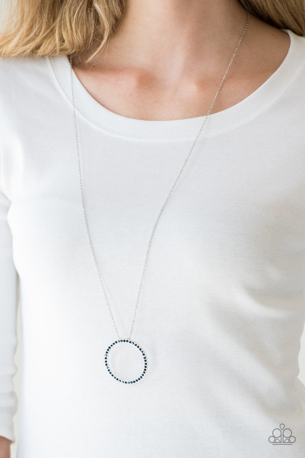 Center Of Attention Blue Necklace