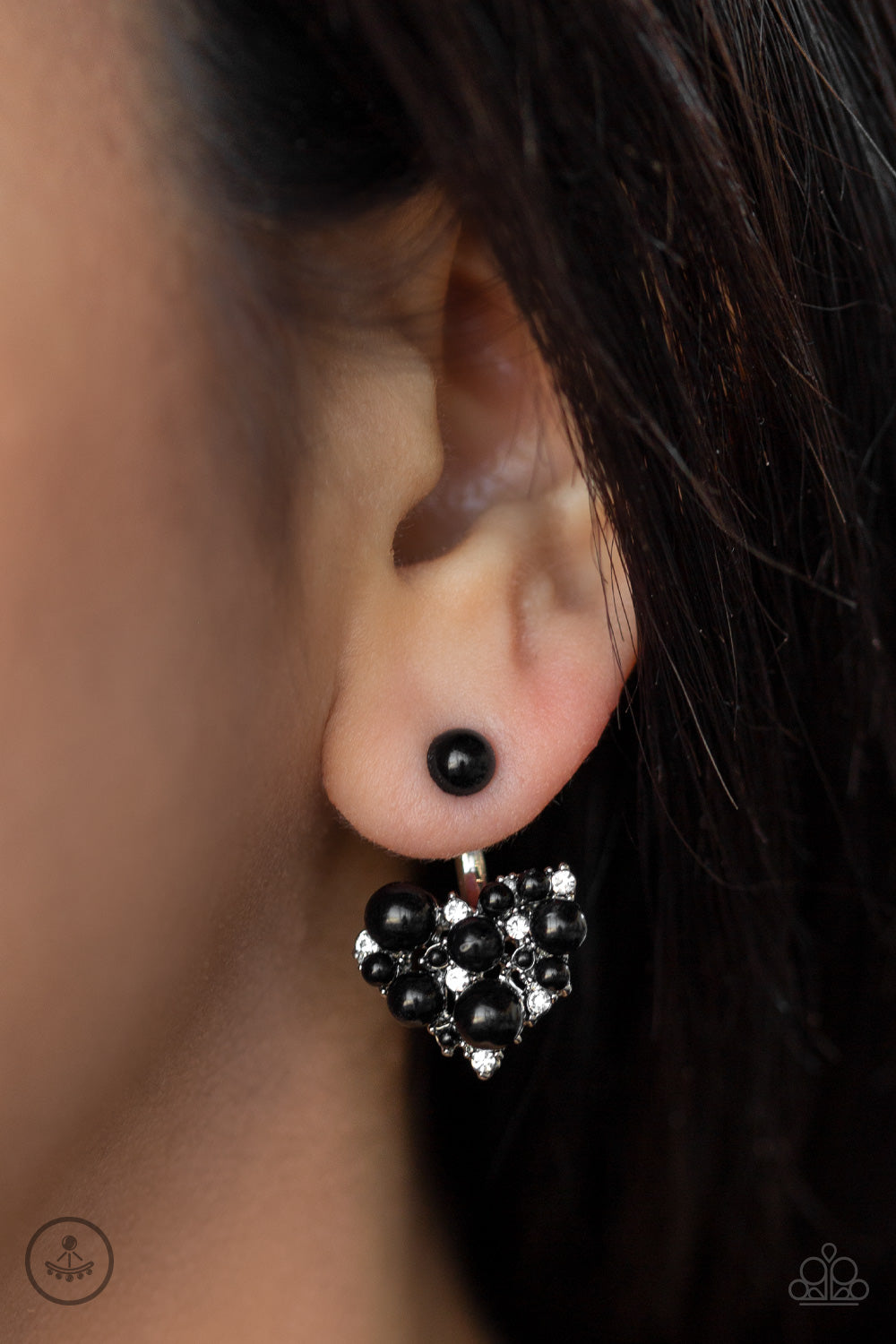 Star Studded Success Black Studded Earrings