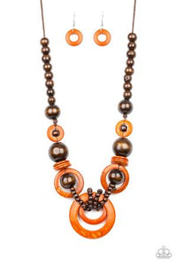 Boardwalk Party Orange Necklace
