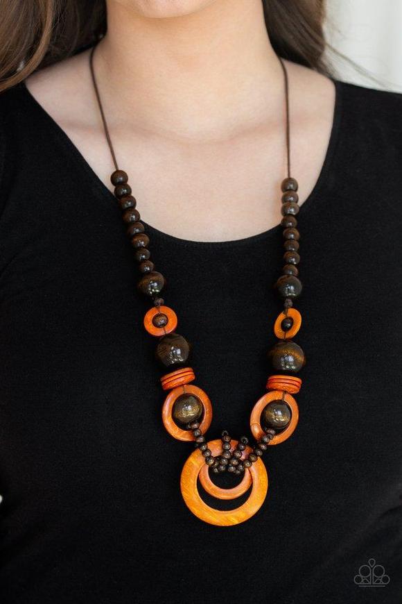 Boardwalk Party Orange Necklace