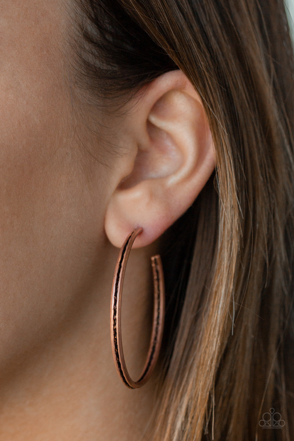 Texture Tempo Copper Earrings