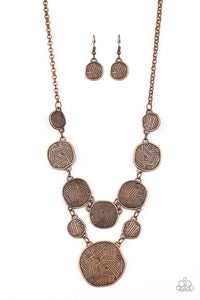 Metallic Patchwork Copper Necklace