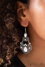 Load image into Gallery viewer, Palm Tree Tiaras White Earrings
