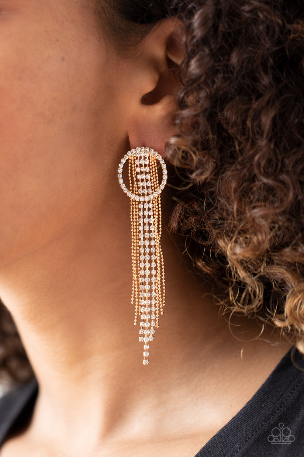 Dazzle By Default Gold Post Earrings