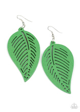 Load image into Gallery viewer, Tropical Foliage Green Earrings
