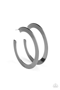 The Inside Track Black Hoop Earrings