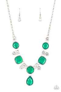 Crystal Cosmos Green Necklace