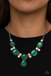 Crystal Cosmos Green Necklace