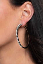 Load image into Gallery viewer, Making Rounds White Hoop Earrings
