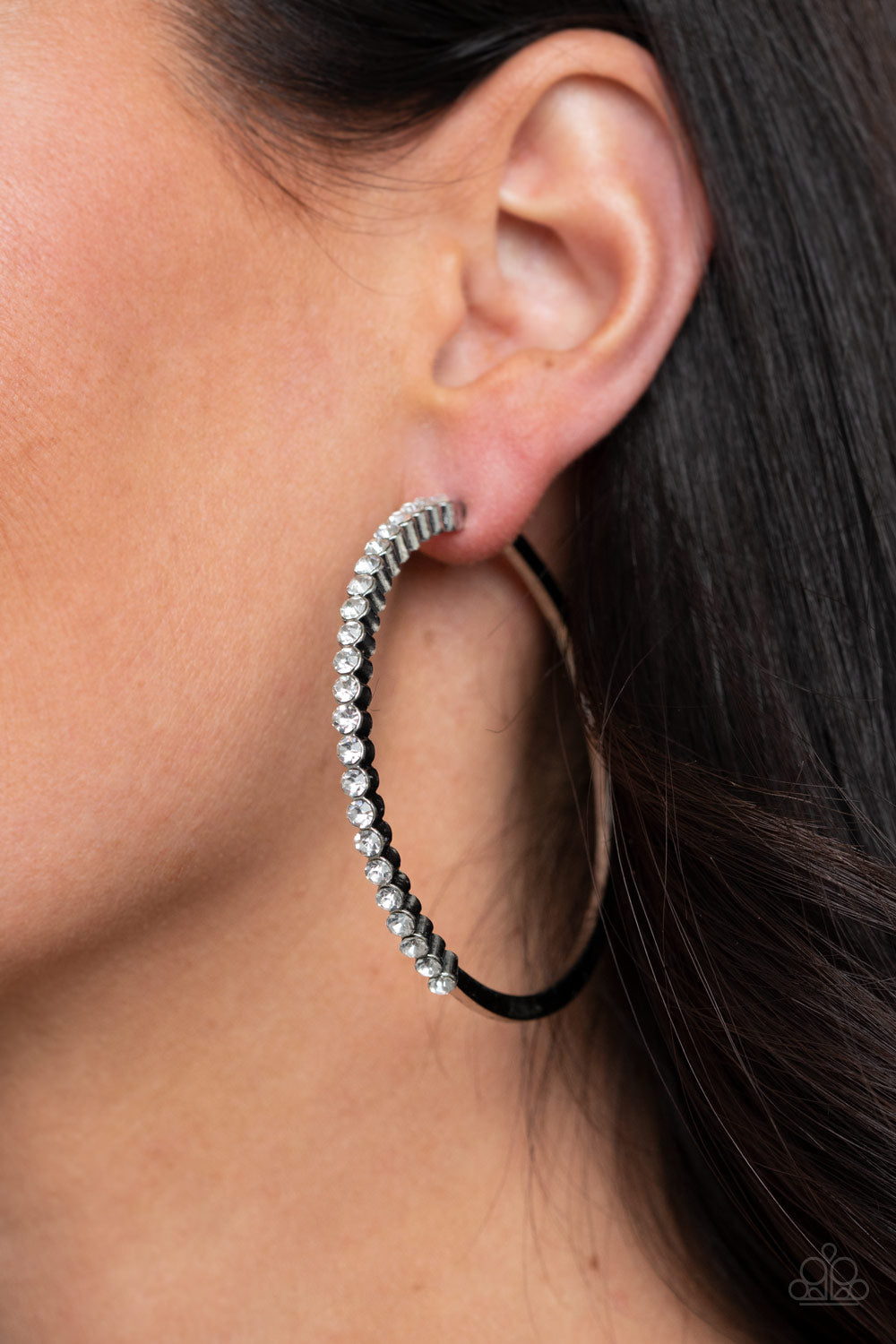 Making Rounds White Hoop Earrings