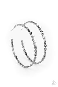 Infinite Twist Black Hoop Earrings