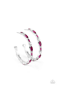 There Goes The Neighborhood Pink Hoop Earrings