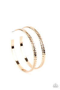 TREAD All About It- Gold Hoop Earrings