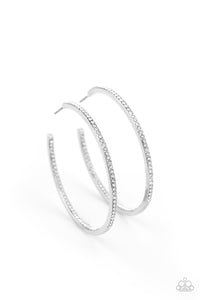 Marquee Magic White Hoop Earrings