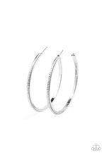 Load image into Gallery viewer, Sultry Shimmer Silver Hoop Earrings
