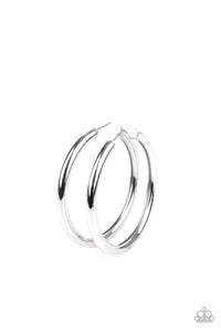 Curve Ball Silver Hoop Earrings