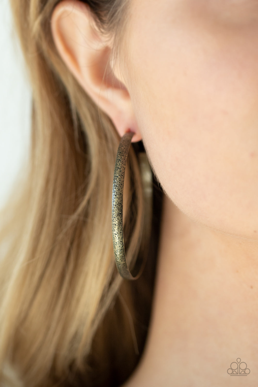 Rustic Radius Brass Hoop Earrings