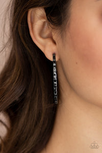 Grungy Grit Black Hoop Earrings