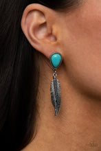 Load image into Gallery viewer, Totally Tran-QUILL Blue Post Earrings

