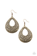 Load image into Gallery viewer, Flirtatiously Flourishing Brass Earring
