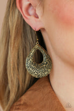 Load image into Gallery viewer, Flirtatiously Flourishing Brass Earring
