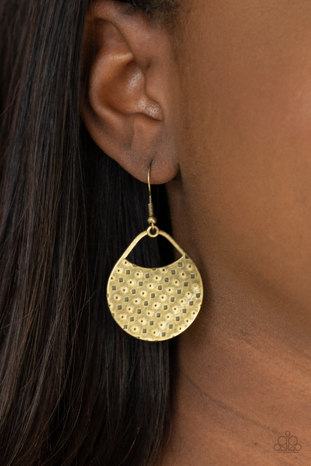 I'm Sensing A Pattern Here Brass Earrings