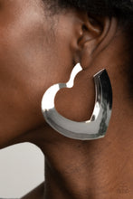 Load image into Gallery viewer, Heart Racing Radiance Silver Hoop Earrings
