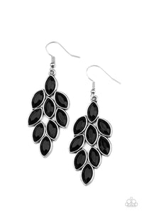 Flamboyant Foliage Black Earrings