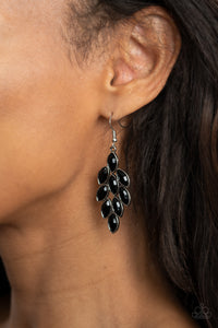 Flamboyant Foliage Black Earrings