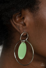 Load image into Gallery viewer, POP, Look and Listen Green Post Earrings
