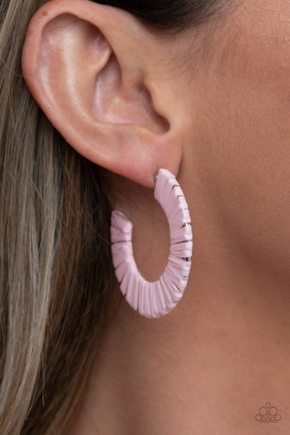 A Chance of RAINBOWS Pink Hoop Earrings