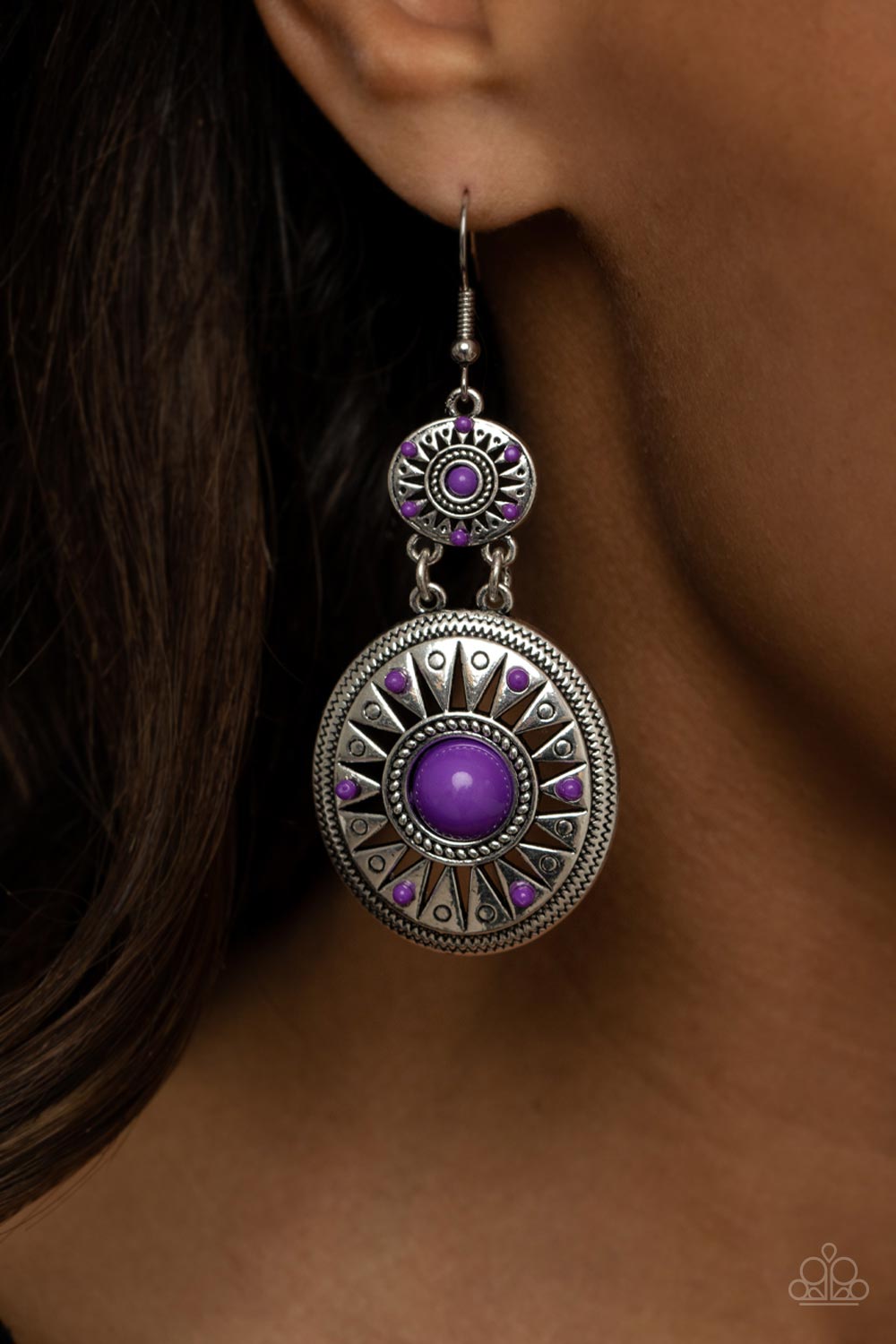 Temple Of The Sun Purple Earrings