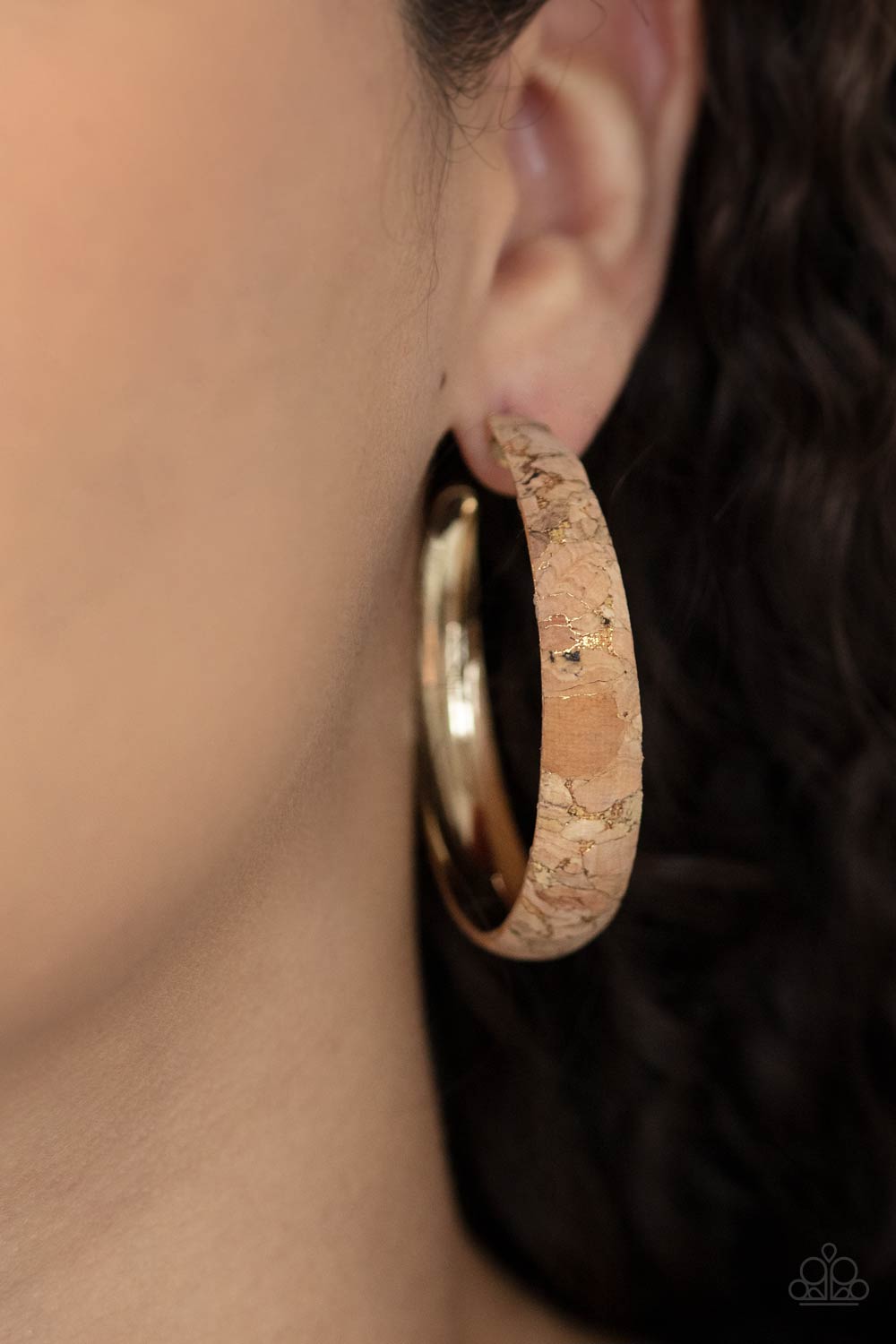 A Cork In The Road Gold Hoop Earring