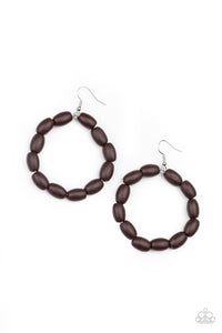 Living The WOOD Life Brown Earrings