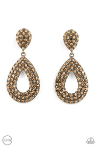 Pack In The Pizzazz Brass Clip On Earrings