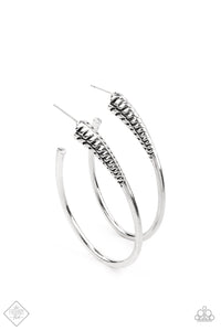 Fully Loaded Silver Hoop Earrings